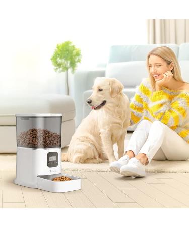 isYoung Automatic Cat Feeder  Smart Pet Food Dispenser for Cats Dogs - Voice Recorder  Portion Control 1-4 Meals Per Day  Dual Power Supply & Clog-Free Design with Stainless Steel Bowl 6L - Buy Online on GoSupps.com