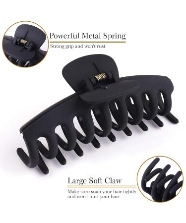 GLAMFIELDS Large Claw Clips 6 Pack for Thick & Thin Hair - Strong Hold, Non-Slip Matte Hair Clips in Pink, Black, Brown - 4.3 inch - Buy Online on GoSupps.com