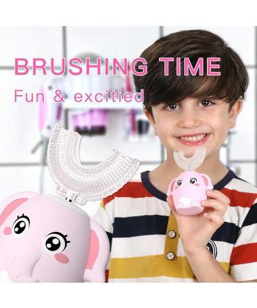 Kids Electric Toothbrush - Pink Elephant Design | IPX7 Waterproof | Rechargeable Ultrasonic | 6 Modes Oral Care for Children 2-7 Y - Buy Online on GoSupps.com