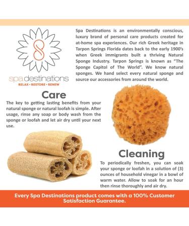 Natural Loofah Back Strap for Bath and Shower - Terry Cloth Spa Destinations - Buy Online on GoSupps.com