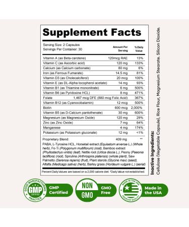 Mycosyn Pro - Natural Supplement with Vitamin C Folate & Biotin | Non-GMO Stimulant-Free Easy to Take | Made in the USA GMP-Certified | 60 Capsules 3 Month Supply 60 Count (Pack of 3) - Buy Online on GoSupps.com