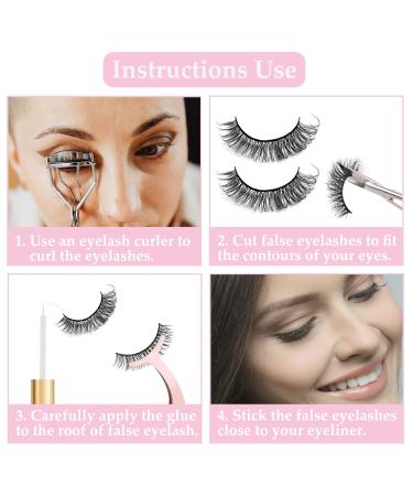 10 Pairs 3D False Eyelashes - Natural D Curl Russian Strip Lashes with Clip | Fluffy Wispy Extension for Stunning Eye Makeup - Buy Online on GoSupps.com