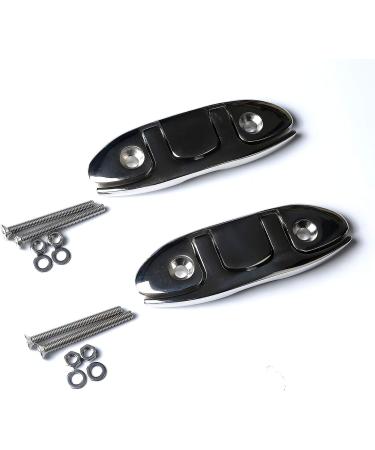MX Boat Folding Cleats 4-1/2 inch Stainless Steel Pair - Marine Dock Cleats with Installation Accessories - Buy Online on GoSupps.com