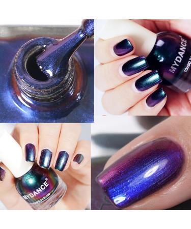 Chameleon Nail Polish | Color Changing & Reflective Glitter Gel | Blue to Purple Multichrome Iridescent | Sparkle Shimmer Nail Varnish 10ML - Buy Online on GoSupps.com