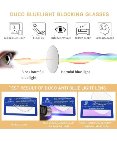 DUCO 5201 Blue Light Filter Glasses for Men & Women - UV Protection No Prescription Ideal for PC TV Gaming & Mobile Use - Buy Online on GoSupps.com