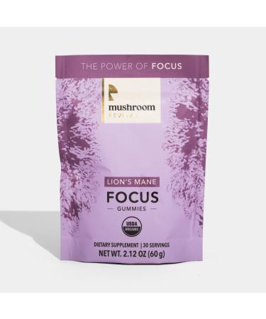 Mushroom Revival Organic Focus Lion's Mane Gummies 2.12 Ounces  Non-GMO Vegan Kosher Gluten Free Keto Dairy Free