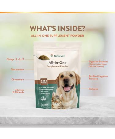 NaturVet All-in-One Dog Powder Supplement + NaturVet Kelp Help Plus Omegas for Dogs and Cats - Buy Online on GoSupps.com