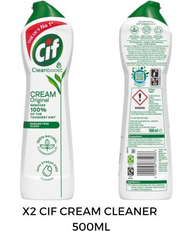 Cream Cleaner 2 Pack - Cif Cleaner Original Cream with Sponge and Gloves - Perfect Household Cleaning Products Bundle - Buy Online on GoSupps.com