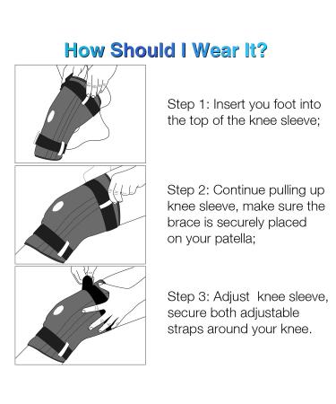 Nvorliy Knee Sleeve Plus Size 3XL - Detachable Strap Open-Patella Stabilizer Brace for Arthritis, Meniscus & Ligament Injuries - Patellar Tendonitis Support for Men & Women - Black (Pack of 1) - Buy Online on GoSupps.com