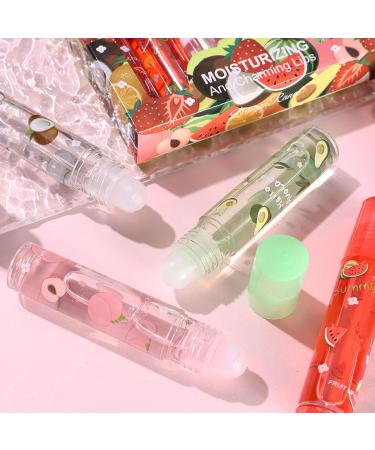 Lip Gloss 6 Lip Gloss Set Fruit Flavored Moisturizing Lipsticks Transparent Lip Plumper Lip Enhancer Roller Ball Lip Oil - Buy Online on GoSupps.com