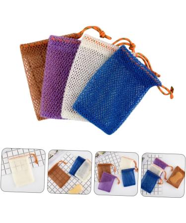 Ipetboom 4pi ces Sac Exfoliant Maille Pour Poche De Mousse Avec Cordon De Serrage Sac Pratique Pour Voyage Et Lavage Corps - Buy Online on GoSupps.com