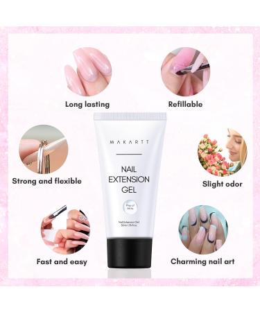 Makartt Poly Nail Gel - Milky White 50ML Gel Builder for Natural-Looking Nail Strengthener 3D DIY Hard Gel Manicures Nail Art Salon Home-Wips of White - Buy Online on GoSupps.com