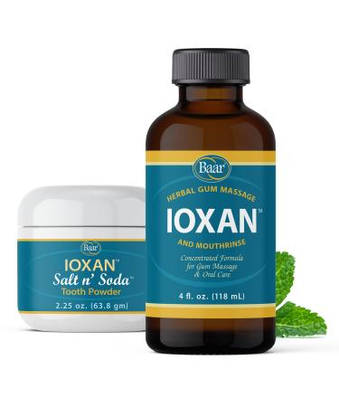 Baar Salt N' Soda Toothpowder 2.25 oz. & Ioxan Gum Massage Oral Care 4 oz. Bundle