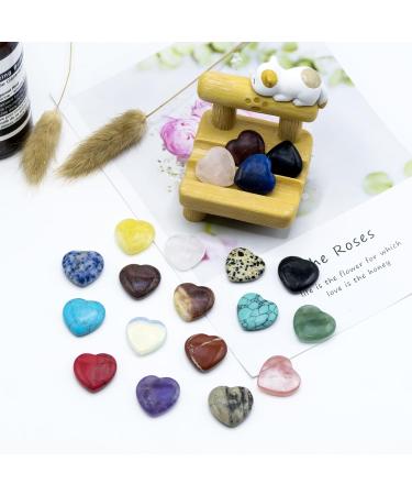 Gotfun 20-Piece Crystal Heart Stones Set | Colorful Healing Gemstones for Meditation & Chakra | Lucky Rose Quartz & Amethyst for Kids - Buy Online on GoSupps.com