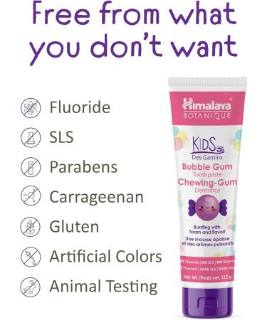 Himalaya Botanique Kids Toothpaste Herbal Bright Smiles No Artificial Flavors or Colors SLS Free - 4 Oz - Buy Online on GoSupps.com