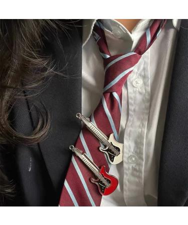 ZHOUMEIWENSP Retro Guitar Hairpin Set - 2PCS Metal Hair Clips for Punk Style Hairdos (White) - Buy Online on GoSupps.com