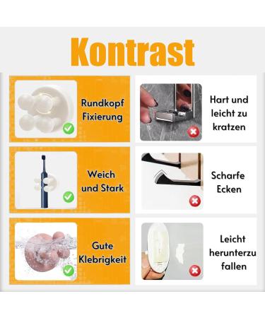 JCTR RJ 4-Piece Razor Holder & Toothbrush Bracket - Adhesive Shower Hooks for Easy Organization - Buy Online on GoSupps.com