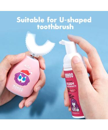 NOHOO Kids Foam Fruit Toothpaste - Fluoride Free Natural Formula - for Electric Toothbrush - 4 Pack (Strawberry+Orange+Peach+Cantaloupe) - Buy Online on GoSupps.com