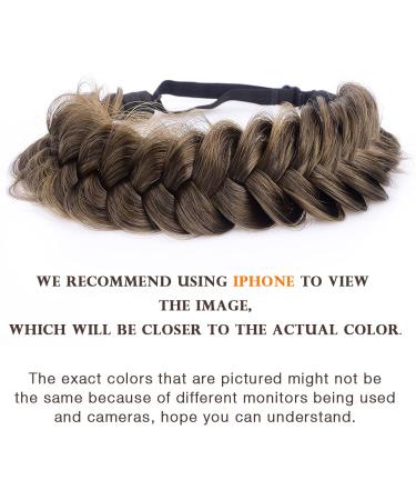 DIGUAN Messy Wide 2 Strands Synthetic Hair Braided Headband in Dark Brown - Classic Chunky Plaited Braids Hairpiece for Women and Girls - 62g/2.1 oz - Buy Online on GoSupps.com