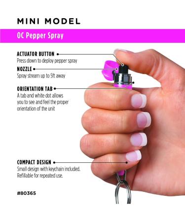 Mace Brand Mini Keychain Pepper Spray (Pink Hard Case) Accurate 5 Powerful Pepper Spray Flip Top Safety Cap Great for Self-Defense Refillable with a Mace Refill Unit Hot Pink - Buy Online on GoSupps.com