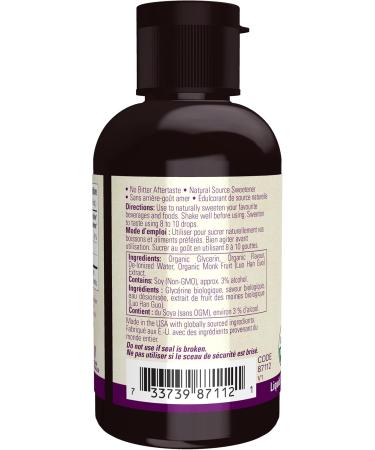 Now Foods Organic Monk Fruit Liquid Sweetener Caramel 53mL - Buy Online on GoSupps.com