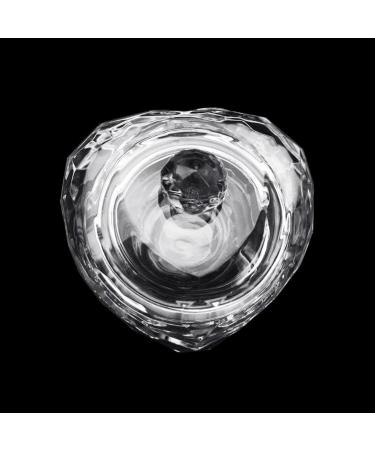 Glamified Clear Nail Art Acrylic Liquid Powder Dappen Dish Heart Eyebrow Tinting Tint Brush Crystal Bowl (Heart Shape Dappen Dish) - Buy Online on GoSupps.com
