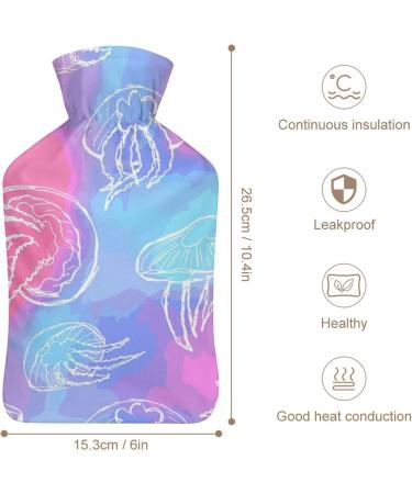 Hot Water Bottle with Lid - Jellyfish Texture Rubber for Pain Relief Cramps & Foot Warmer - Hot & Cold Therapy - Buy Online on GoSupps.com