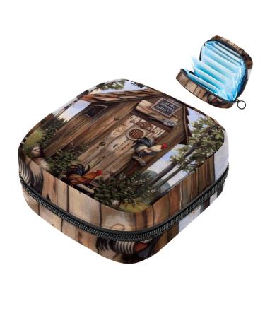 MuooouM storage bag for women's bandages palm leaves pineapple patterns menstrual cup portable women's bandages storage bags female menstruation first period bag for teenagers color 7