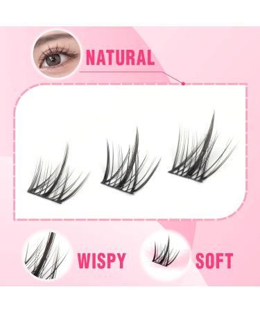 100pcs Cluster Lashes D Curl Individual Eyelashes DIY Lash Clusters Wispy Cluster Eyelash Extensions Manga Look Lahes Idividual Custer DIY Eyelashes Extensions by Goddvenus Natural Clusters-QC - Buy Online on GoSupps.com
