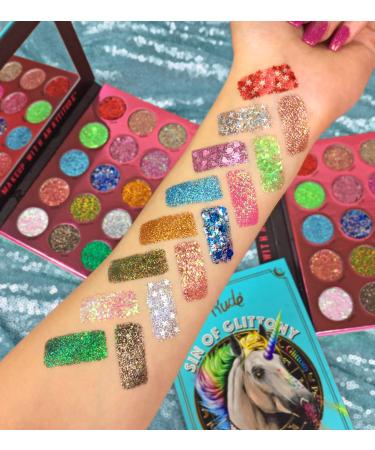 Rude Cosmetics Sin of Glittony Glitter Palette - Sparkling Eye Shadow for Women | 0.634 oz - International Shipping Available - Buy Online on GoSupps.com