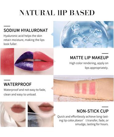 Pakivs 3Pcs Peel Off Lip Stain Set Waterproof and Transmission Resistant Pink Lip Tint Long Lasting Matte Finish Peel Off Lip Gloss NonStick Cup Liquid Lipstick Nude Lip Gloss - Buy Online on GoSupps.com