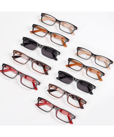 LUR Reading Glasses 10 Pack for Men & Women | Spring Hinges Readers & Sunglasses +2.50 | Stylish Multi-Color Mix - R055 - Buy Online on GoSupps.com