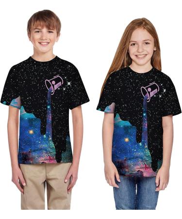 Kids Summer T-Shirt | 3D Print Teen Boys Big Girls Blouse | Casual Clothes for Girls | 9-10 Years (Black) - Buy Online on GoSupps.com