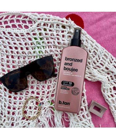b.tan SPF 15 Sun Tanning Lotion Spray | Bronzed and Boujee - Best Tan Intensifier Browning Outdoor Bronzing Accelerator Packed w/Jojoba Oil Niacinamide & Vitamin B5 Austrailian Brand 8.45 Fl Oz - Buy Online on GoSupps.com