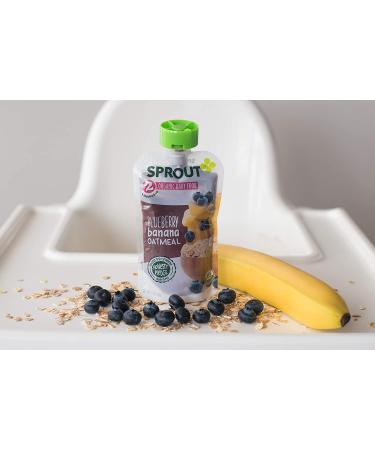 Sprout Organic Baby Food - Blueberry Banana Oatmeal (6+ Months) 3.5 oz - Buy Online on GoSupps.com