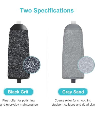 CLYWENSS 6-Pack Replacement Heads for Finishing Touch Flawless Pedi Electric Tool - 3 Black Coarse + 3 Gray Fine Refills | As Seen on TV - Buy Online on GoSupps.com