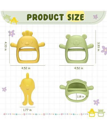TinyHalo 2pcs Silicone Baby Teething Mittens - BPA Free, Anti-Drop, Adorable Chew Toys for Healthy Oral Development - Buy Online on GoSupps.com