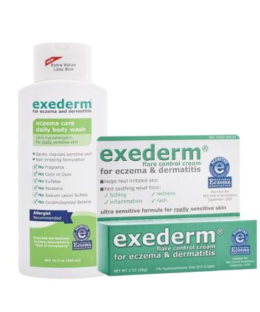 Exederm Flare Control Cream and Daily Body Wash for Eczema & Dermatitis