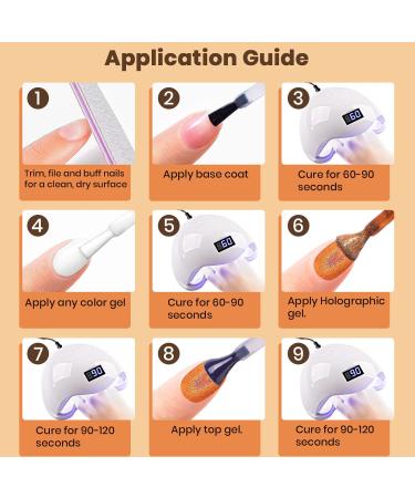 RARJSM Holographic Nail Polish - Classic Orange Gel Polish for Salon & DIY Use | Soak Off Gel UV/LED Compatible | RAR158 - Buy Online on GoSupps.com