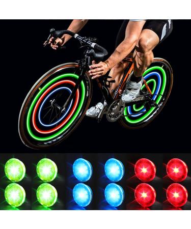 MapleSeeker Bike Wheel Lights Bike Spoke Lights with Batteries Included, Waterproof Bicycle Wheel Lights for Safe Cycling, Easy to Install Cool Bike Lights for Wheels 12-Pack Multi-color