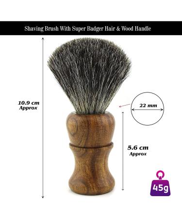 Vintage Barber Salon Luxury Shaving Kit | Straight Razor, Badger Hair Brush, Leather Strop & Honing Paste in Wooden Box - 5 Pc Set - Buy Online on GoSupps.com