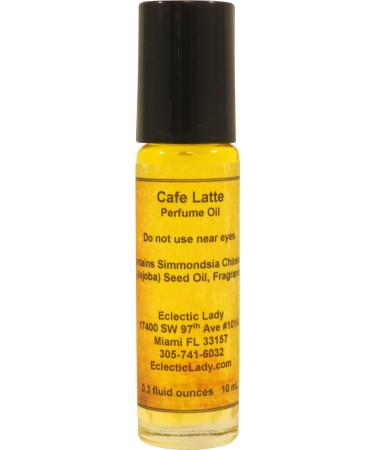 Cafe Latte Perfume Oil 0.3 Oz Portable Roll-On Fragrance with Long-Lasting Scent Delightful Essential Oils and Jojoba Oil For Daily Use 0.3 Fl Oz (Pack of 1)