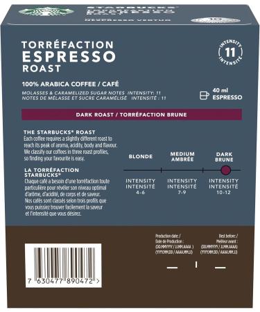 Starbucks By Nespresso Espresso Roast Coffee Pods Dark Roast Nespresso Vertuo Line Compatible Capsules 10 Coffee Pods - Buy Online on GoSupps.com