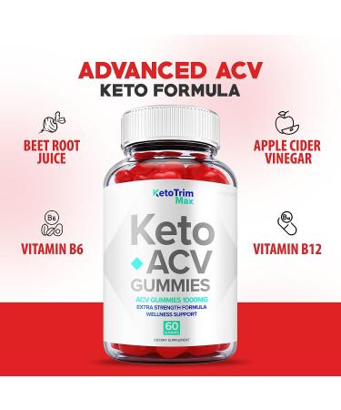 Keto Trim Max Gummies - Vegan Formula with ACV for Advanced Weight Loss - 60 Gummies - Buy Online on GoSupps.com