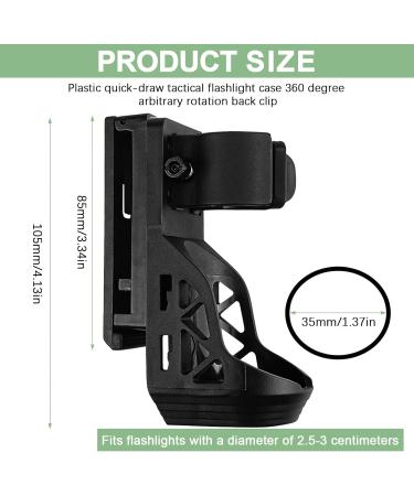Black PVC Flashlight Holder & Holster Bag - Fits 2.5-3 cm Flashlights | Durable Plastic Design - Buy Online on GoSupps.com