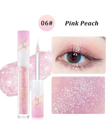 Erinde Liquid Glitter Eyeliner - Waterproof Metallic Eye Pencil Highly Pigmented Shimmer Liner | Korean Makeup #11 Pink Peach - Buy Online on GoSupps.com