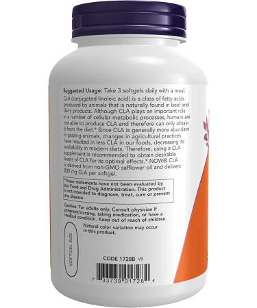Now Supplements CLA 800mg Nutritional Oil - 180 Softgels - Buy Online on GoSupps.com