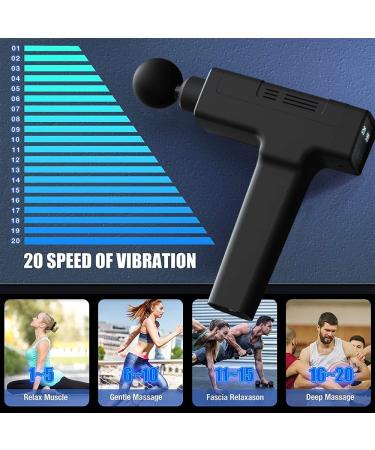 Handheld Electric Massage Gun - Deep Tissue Muscle Massager with 10 Heads & 20 Speeds - Buy Online on GoSupps.com