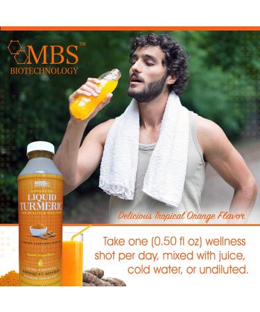 1100mg 20oz Liquid Turmeric Curcumin Inflammation Support - 45 servings with BioPerine & Vitamin C, D3, E, and Riboflavin for Better Health - Buy Online on GoSupps.com