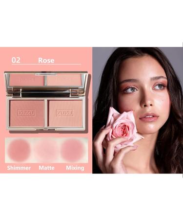Matte and Shimmer Blush Palette with Mirror and Brush - Long-Wearing Natural-Looking Cheek Tint - 01 (1g) - Buy Online on GoSupps.com